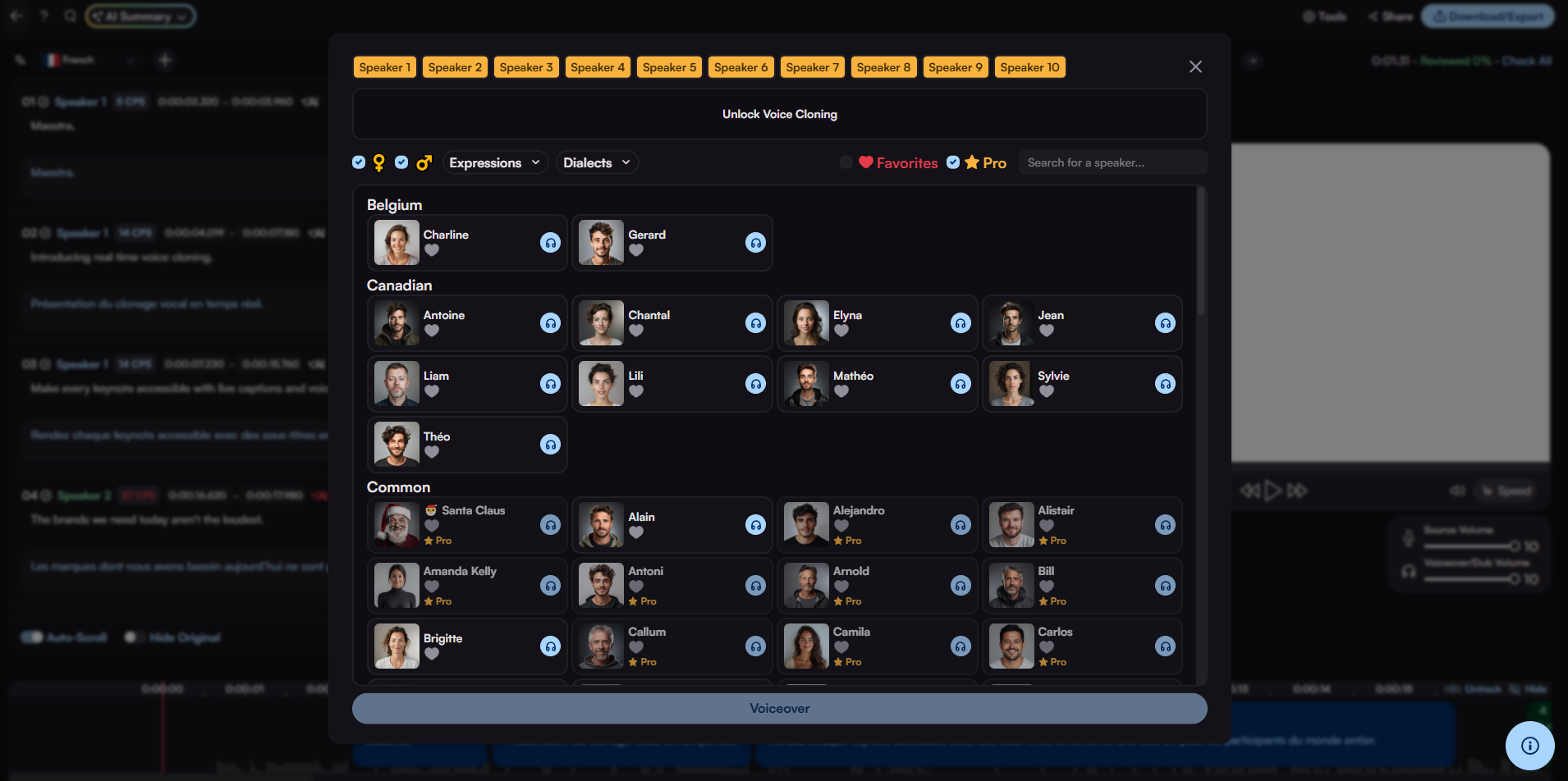 Voice selection